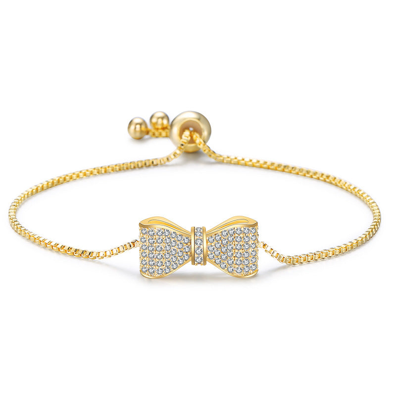 Diamond bow bracelet