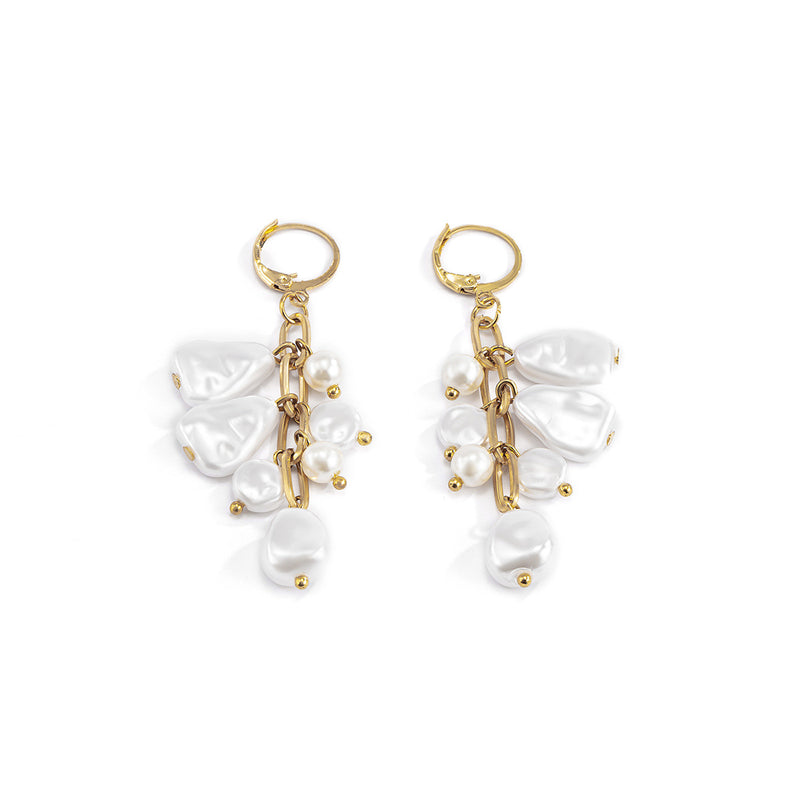 Baroque Fashion Pearl Tassel Earrings Temperament