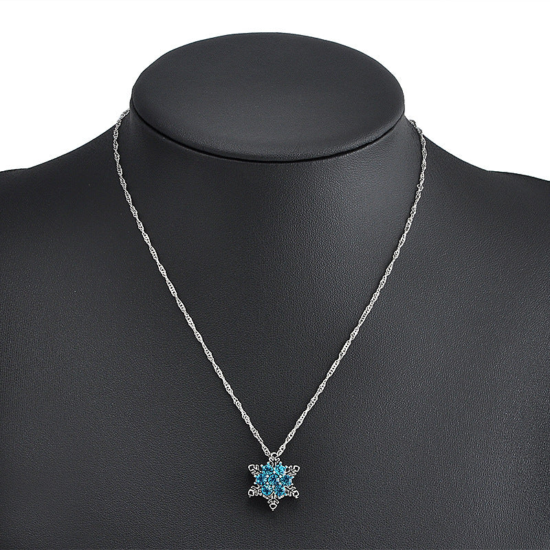 Zircon Snowflake Necklace Pendant