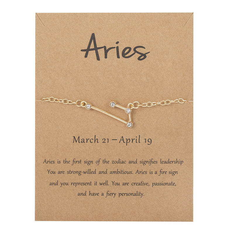 Women's Twelve Constellation Chain Bracelet In Paper Card