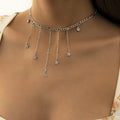 Long Tassel Star Rhinestone Necklace