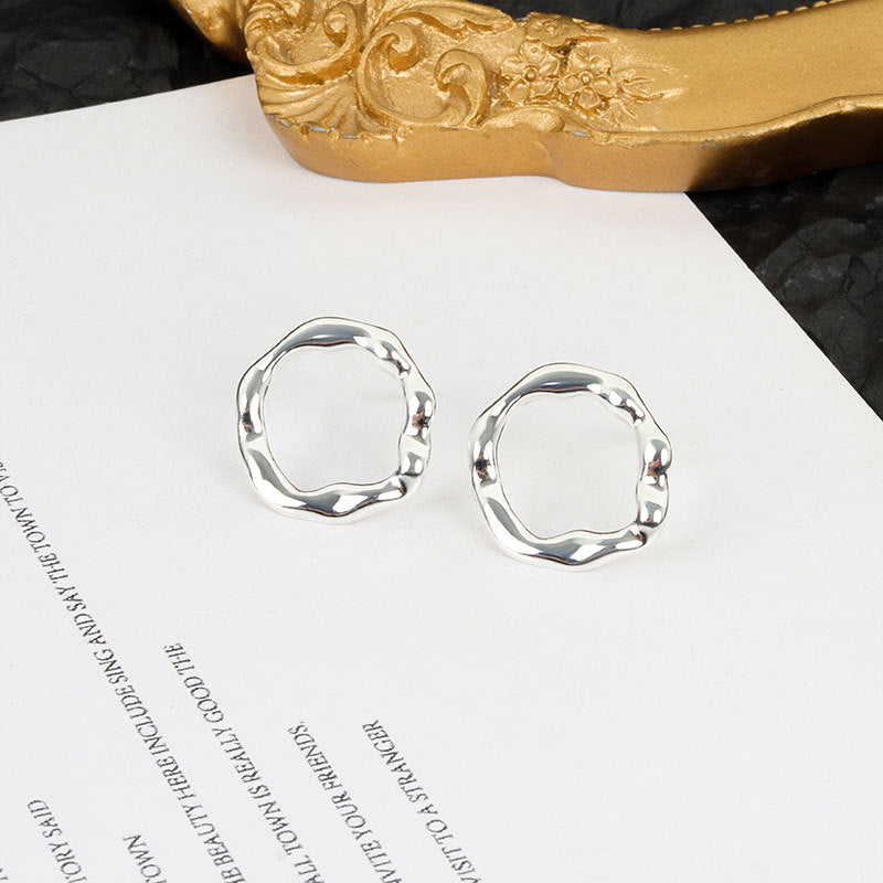 Metal Irregular Circle Design Earrings