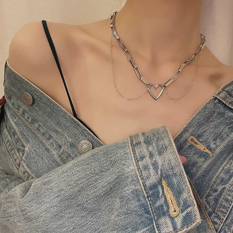 2021 New Net Red Ins Wind Double Clavicle Chain Female