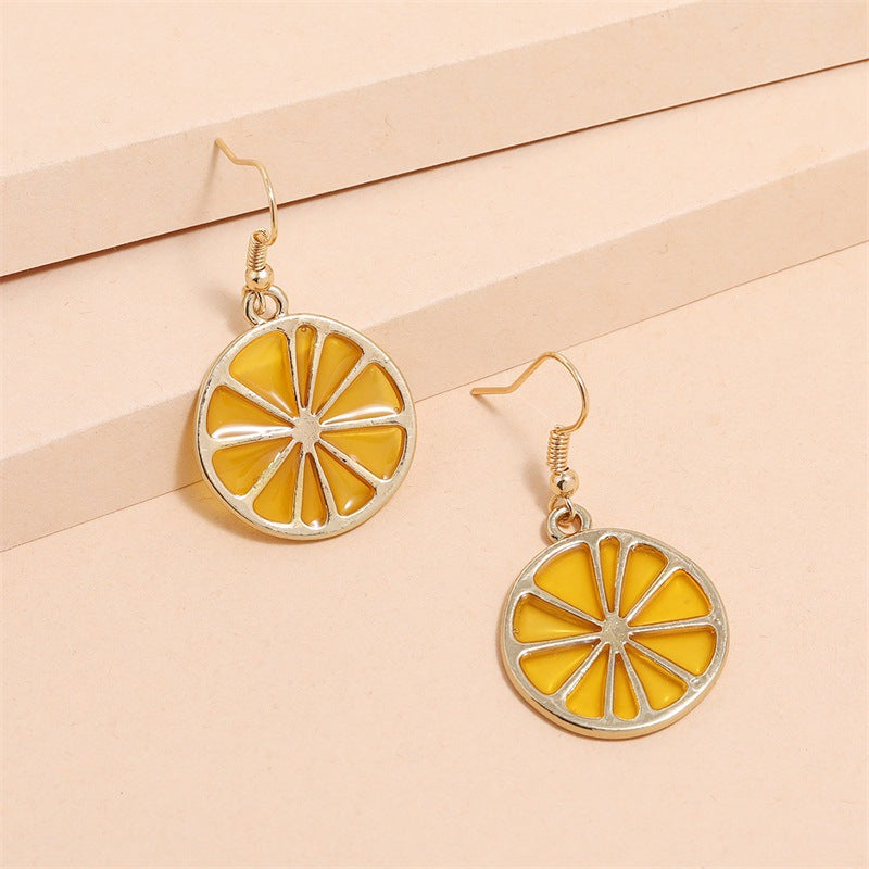 Small Fresh Summer Lemon Fruit Earrings