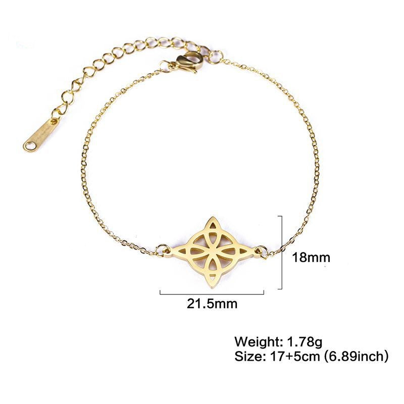 Women's Stainless Steel Solid Flower Bracelet