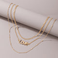 Simple And Creative Multi-layer Love Letter Necklace Retro Ins Wind Trend Clavicle Chain Female