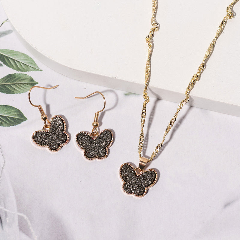 European And American Fashion Butterfly 2-piece Set Jewelry Wholesale