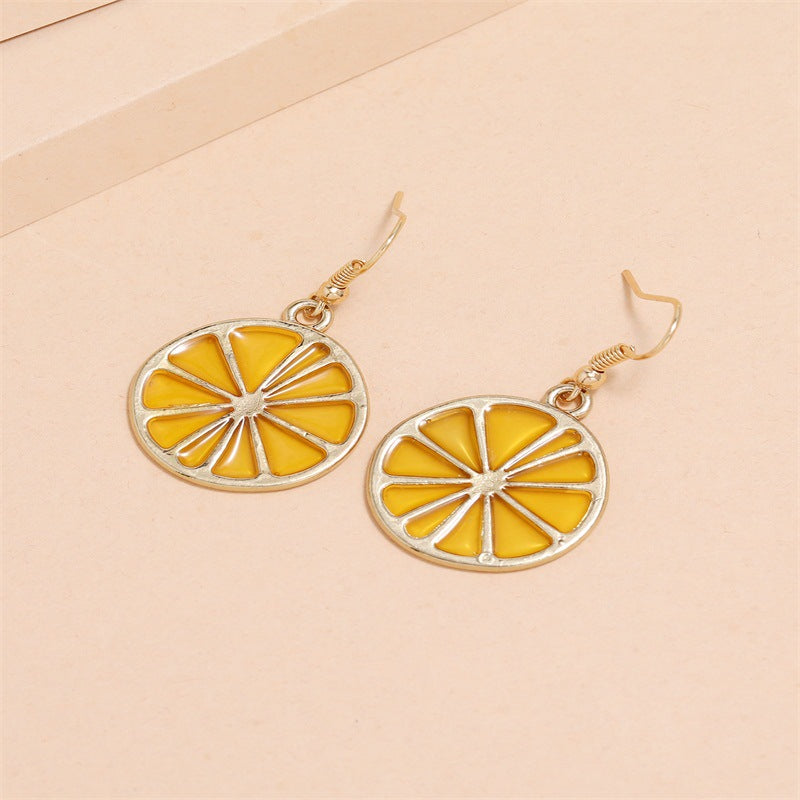 Small Fresh Summer Lemon Fruit Earrings