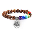 Creative 8mm Beads Tree Of Life Pendant Bracelet