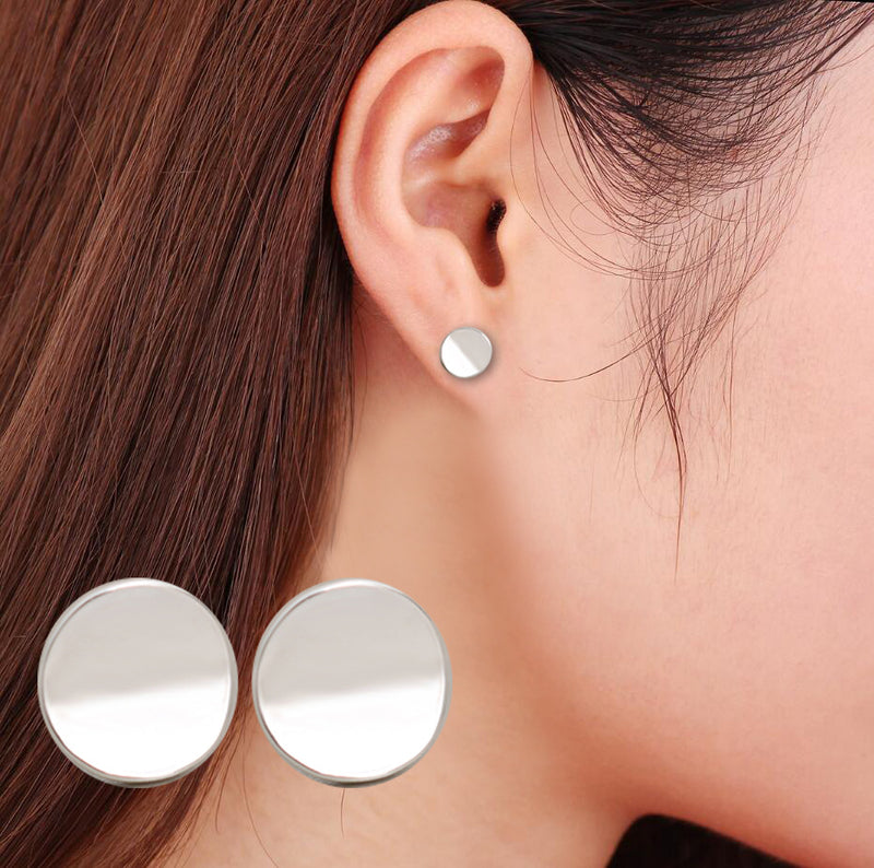Fashion Glossy Round Stud Temperament Simple Art Earrings