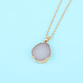 Irregular Sunflower Pendant Necklace Imitation Natural Stone