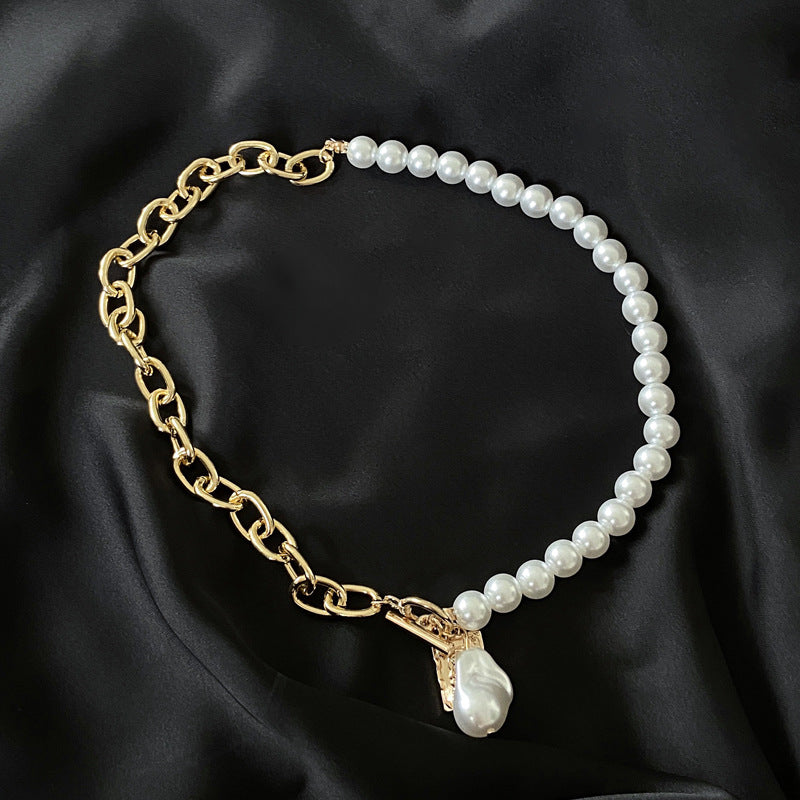 Jewelry Temperament Irregular Pearl Necklace Retro