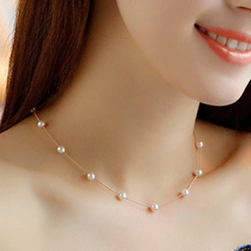 Ins Simple Temperament Short Pearl Clavicle Chain Korean Personality Necklace