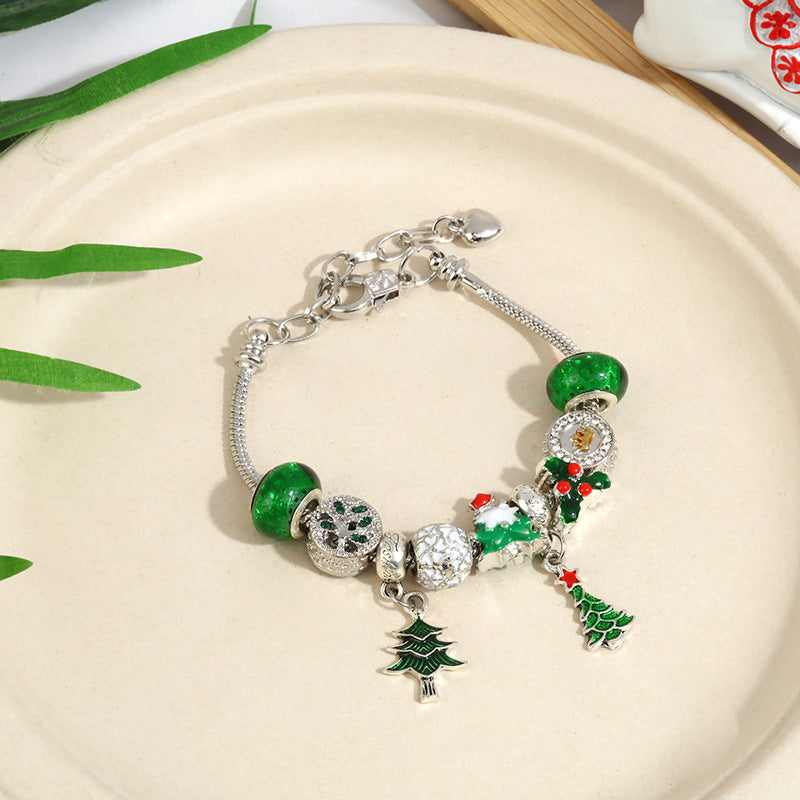 New Santa Claus Crystal Beaded Bracelet