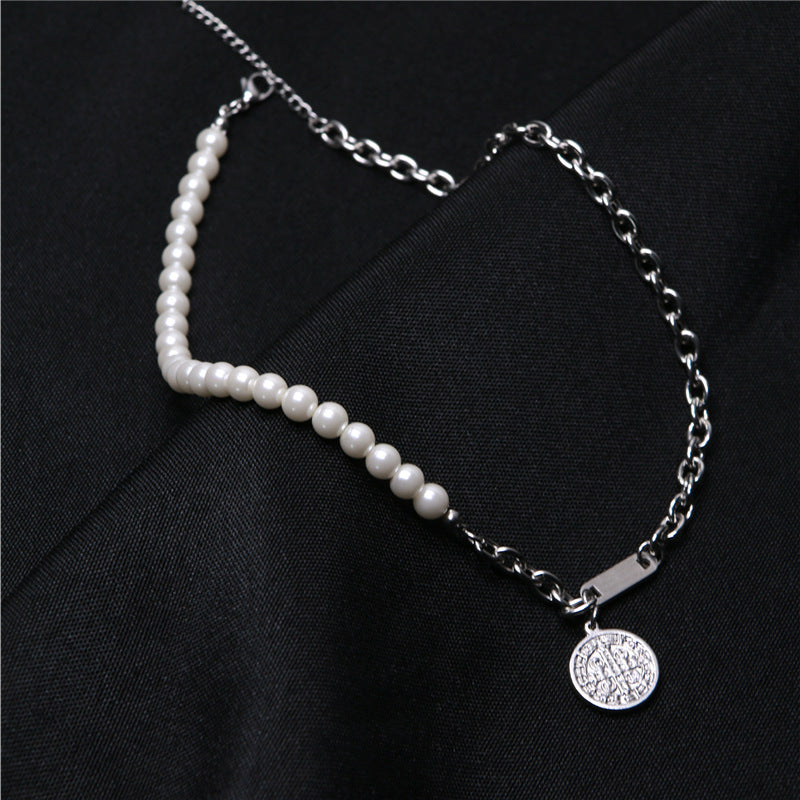 Metal Baroque Pearl Pendant Necklace Japan And South Korea