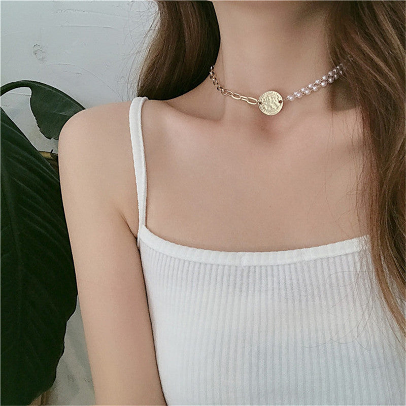 Imitation Pearl Clavicle Chain European And American Temperament Simple And Versatile Neck Necklace