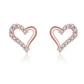 Korean Female Earrings Zircon Tender Heart-shaped Earrings