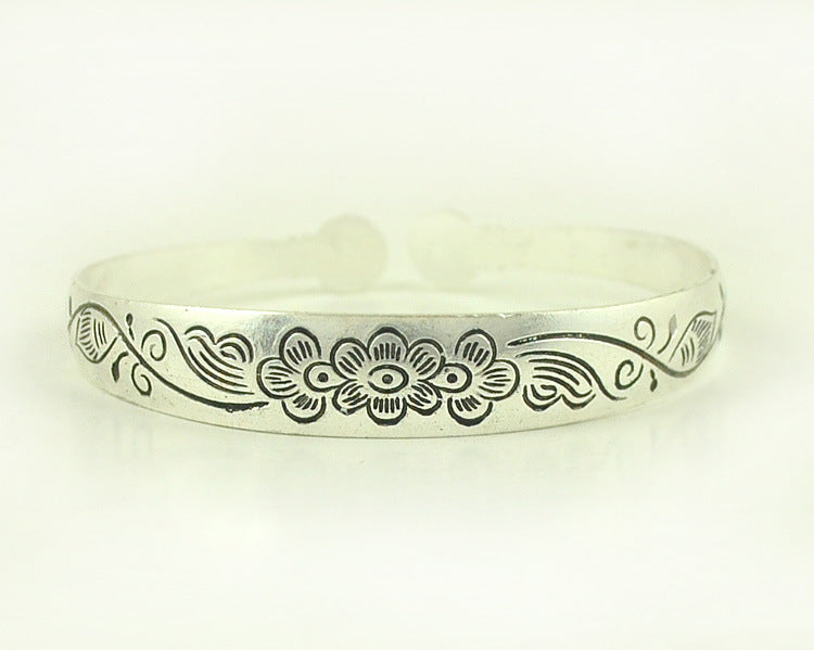 Ethnic Style Tibetan Miao Silver Bracelet