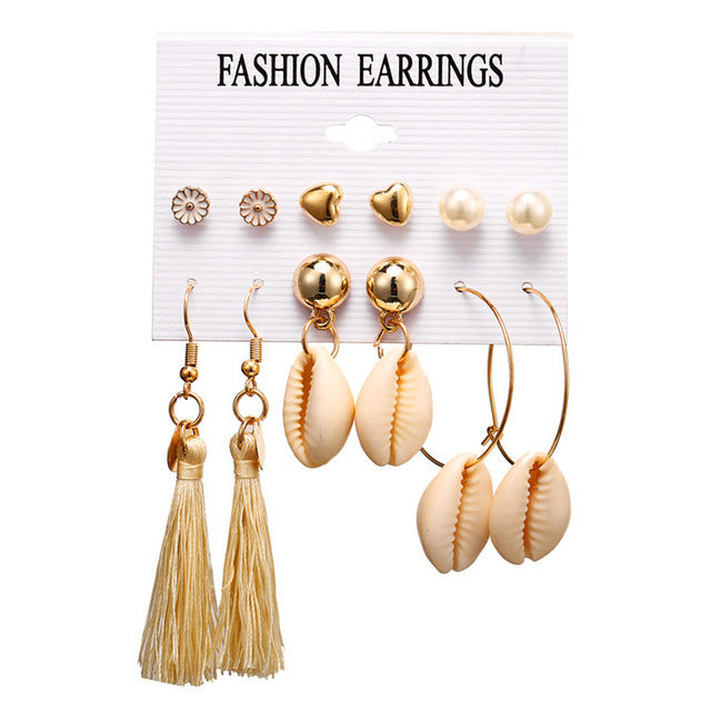 Shell Scallop Earring Set