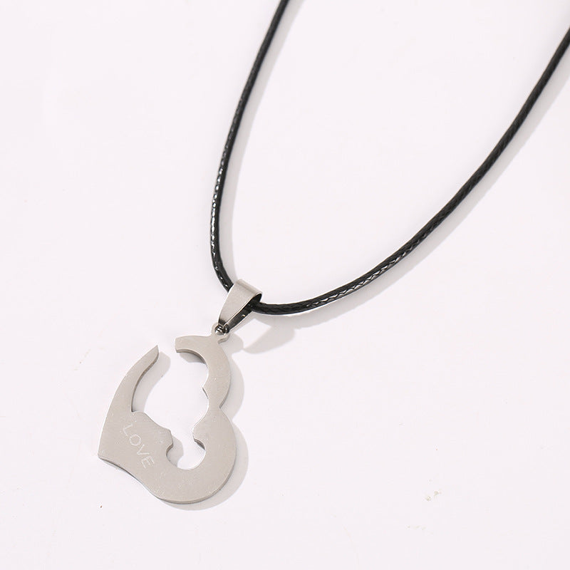 Explosive Titanium Steel Couples Necklace One Arrow Through The Heart Creative