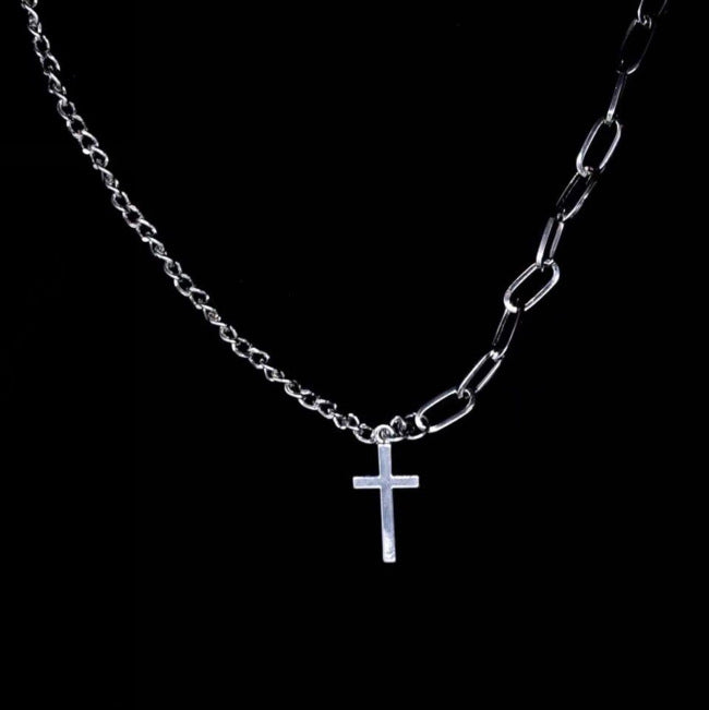 Multilayer cross necklace sweater chain