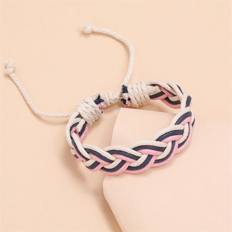 Cotton And Linen Color Woven Bracelet