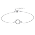 S925 sterling silver classic circle bracelet with zircon