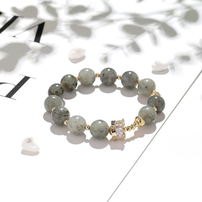 Moonstone Small Waist Transfer Bead Bracelet Women Design Small Light Luxury