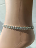 Diamond Anklet Two Rows Of Diamonds Simple Flashing Diamond Ankle Chain