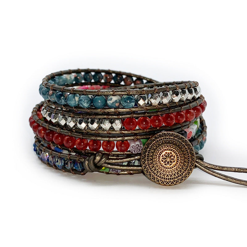 Imperial Stone Hand-Woven Braided Bracelet