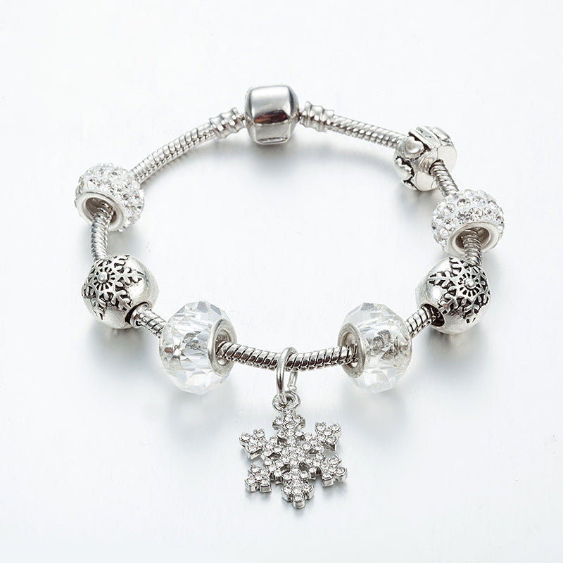 Pure white crystal beaded bracelet