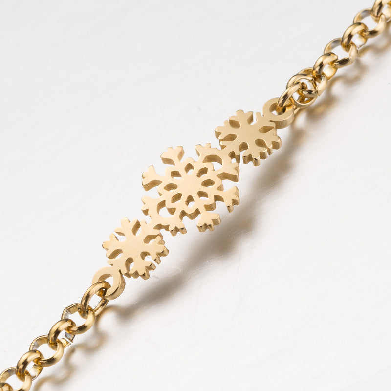 Stainless Steel Snowflake Bracelet