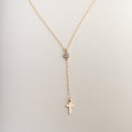 Jesus small cross pendant women's necklace