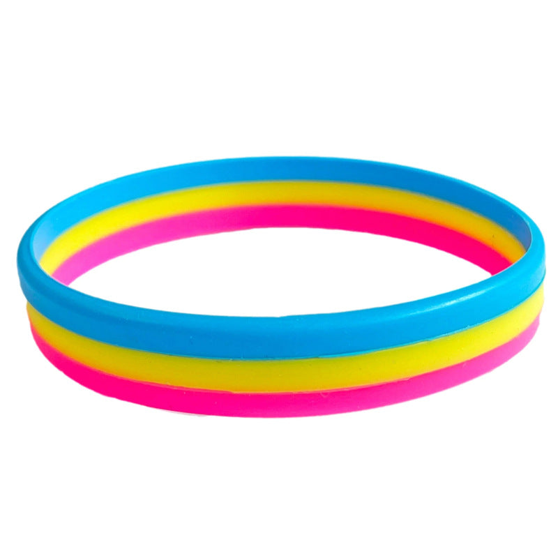 LGBTQ Pride Stripe Pansexual Silicone Bracelet