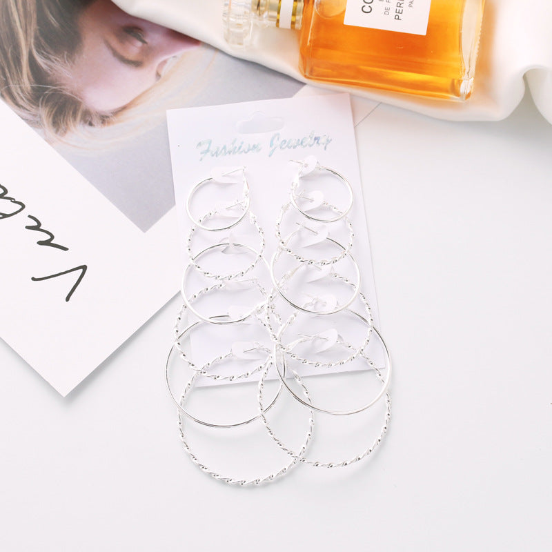 Fashion Large Medium And Small Suit Circle Earrings