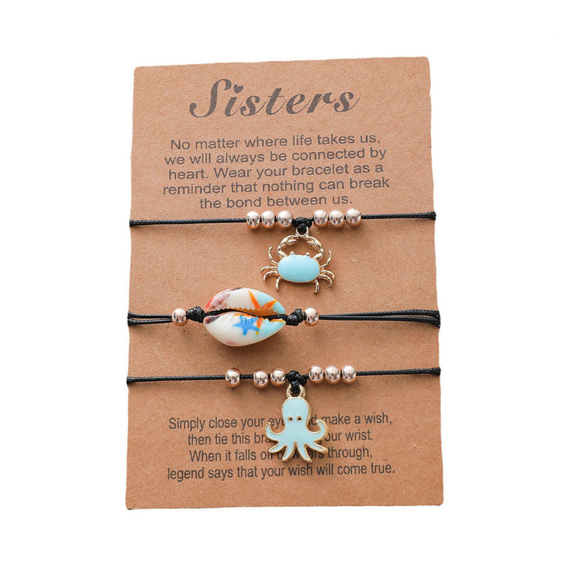 Personalized Fashion Hawaiian Style Shell Sea Creature Woven Bracelet