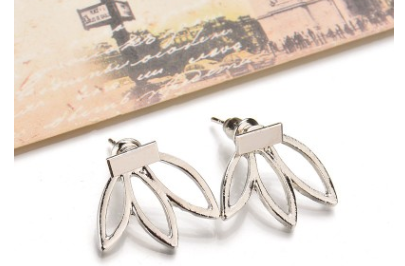 Personality Simple Fashion Fashion Street Shoot Hollow Lotus Women's Stud Earrings