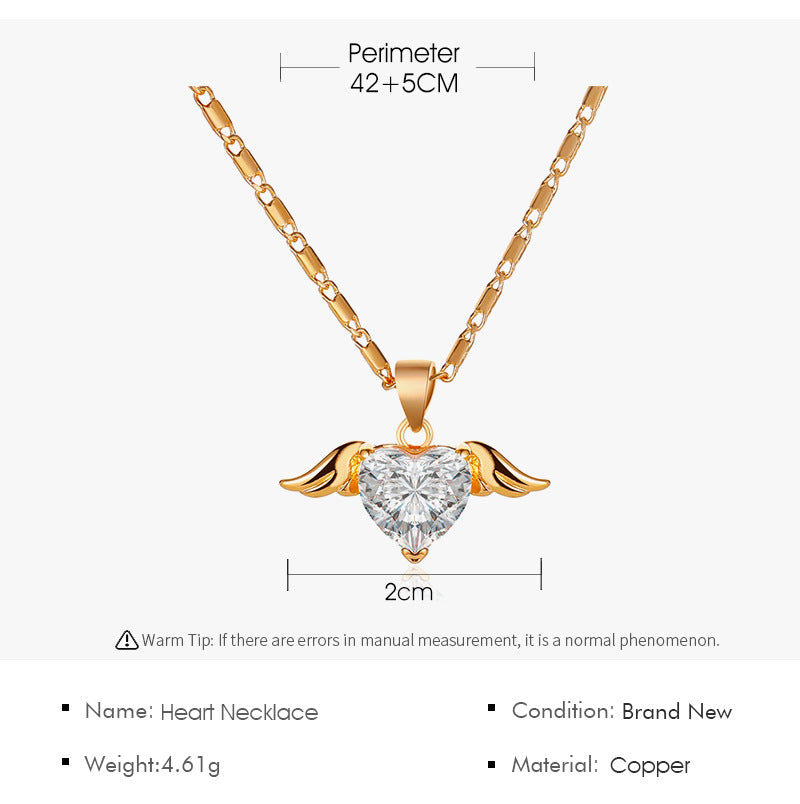 Temperament Love Wing Necklace Female Clavicle Chain