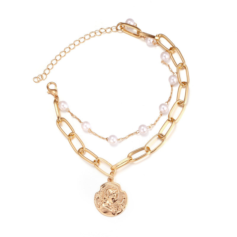 Elegant Baroque Natural Pearl String Bracelet For Woman Luxury Zircon Bee Pendant Bracelet Fashion Girl's Sweet Jewelry