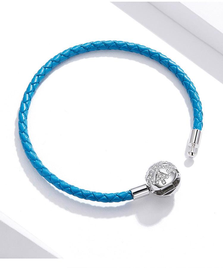 S925 Blue Two-tone Bracelet Sterling Silver Four-leaf Clover