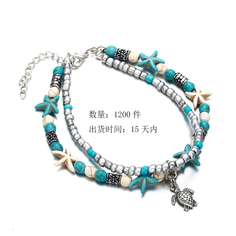 Summer Fashion Jewelry Beach Shell Turtle Anklet Ocean Style