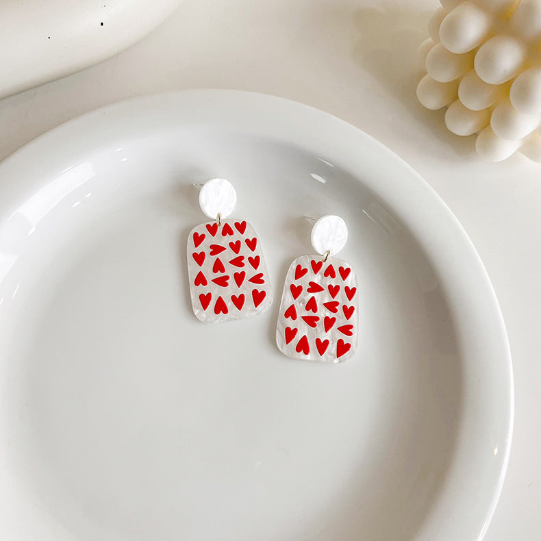 Flowers And Leaves Transparent Acrylic Earrings