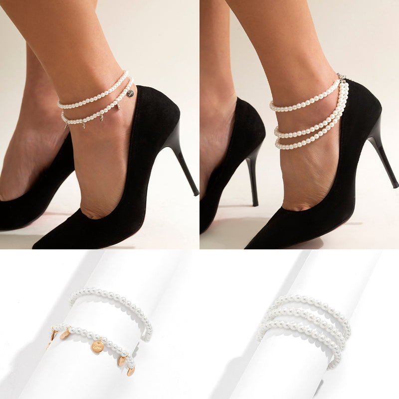 All-match Geometric Sequined Tassel Ethnic Style Anklet