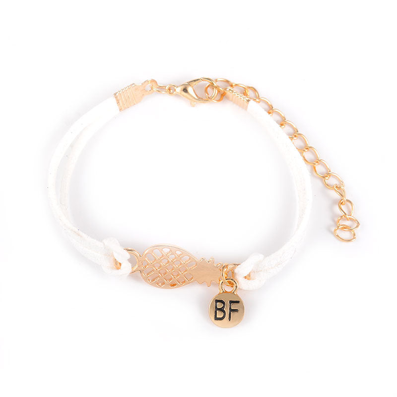 Hollow pineapple letter double bracelet