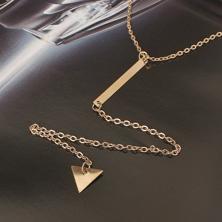 Women's Metal Geometric Triangle Necklace