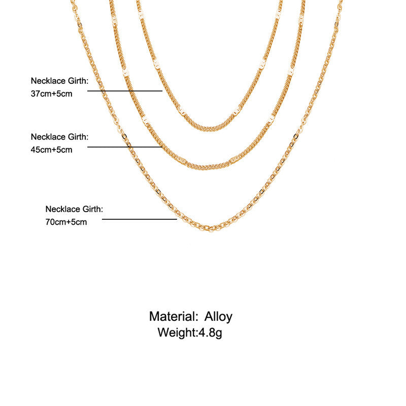 Simple multi-layer three-layer necklace