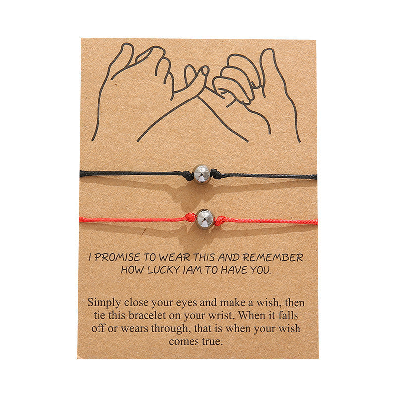 Wax wire woven card bracelet