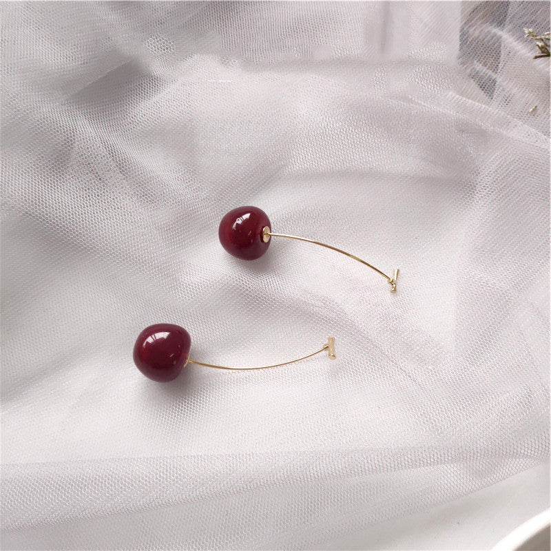 Super Sweet Little Cherry Earrings Earrings Girl Heart Cherries
