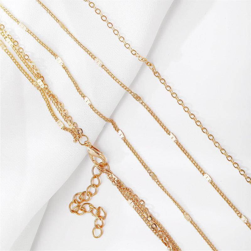 Simple multi-layer three-layer necklace