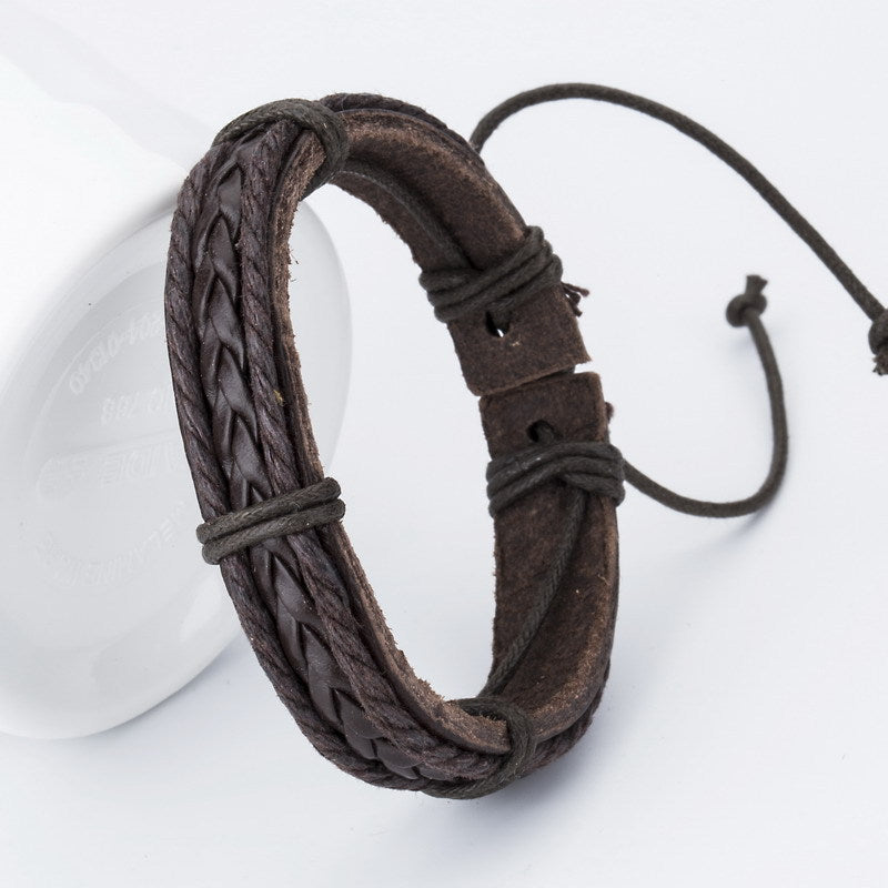 Hand-woven leather bracelet